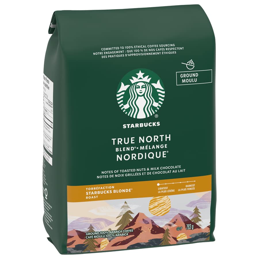 Starbucks True North Blend Ground Coffee, Blonde Roast, 793 Grams