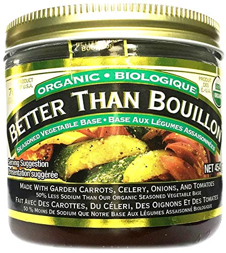 Better Than Bouillon Organic Sodium Reduced Seasoned Vegetable Base, 76 Servings 2 PK x 16 Oz / 454 Grams, Total 32 Oz (Less Sodium)