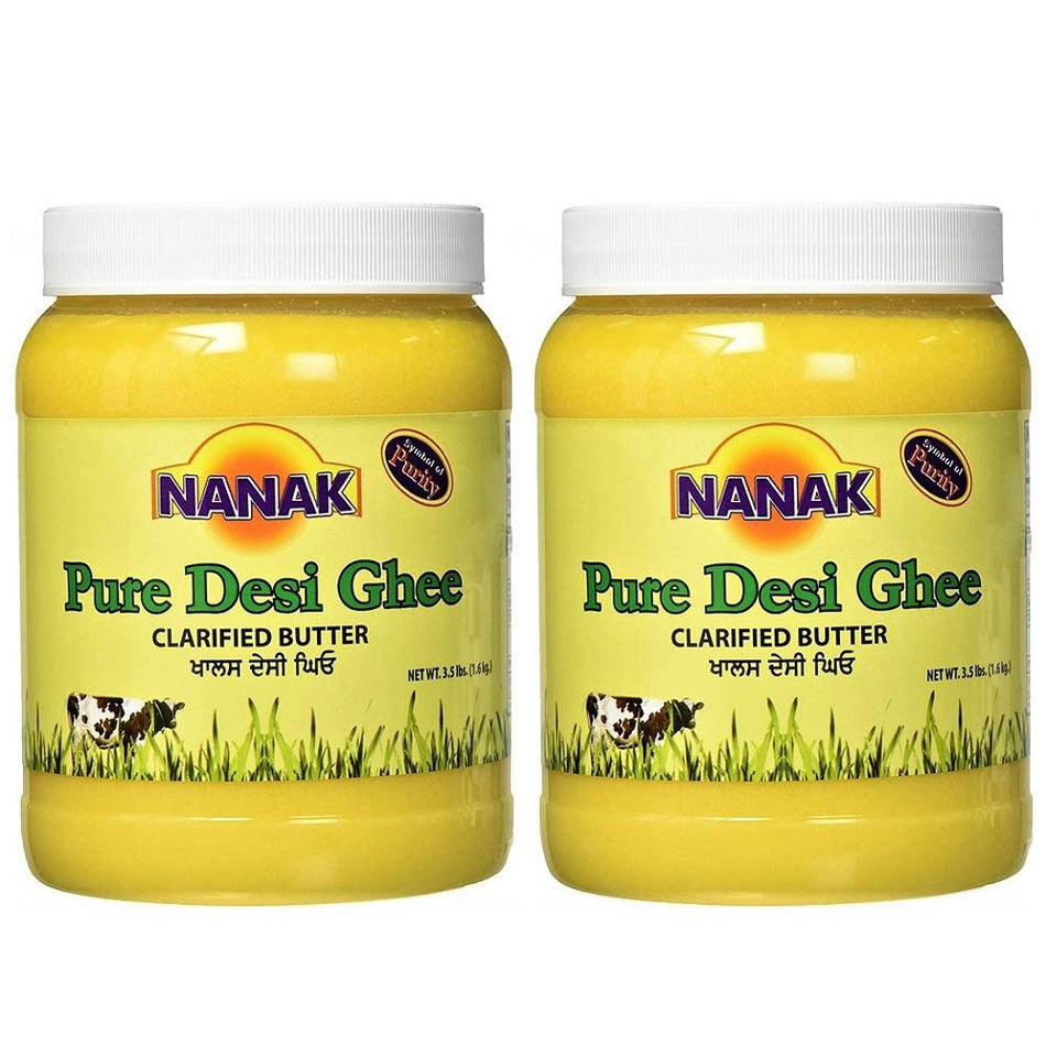 Nanak Ghee Clarified Butter Desi Ghee 1.6 Kg 2 Pack
