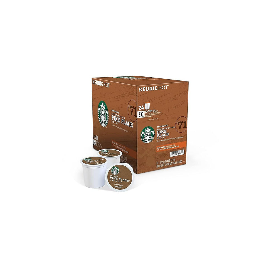 Starbucks Roast, K-Cup For Keurig Brewers, Pike Place, 24 Count, 13 Oz