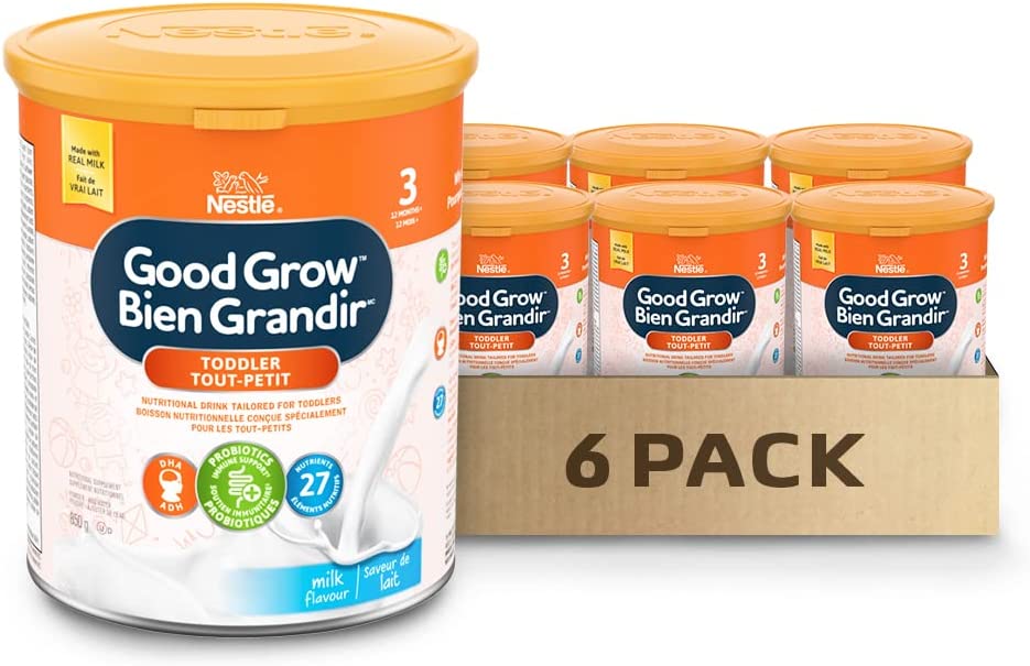 NESTLÉ GOOD GROW Stage 3 Nutritional Toddler Drink, 12+ months, Milk Flavour, 850 g, Pack of 6