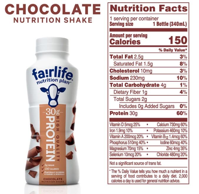 Fairlife Nutrition Plan High Protein Chocolate Shake