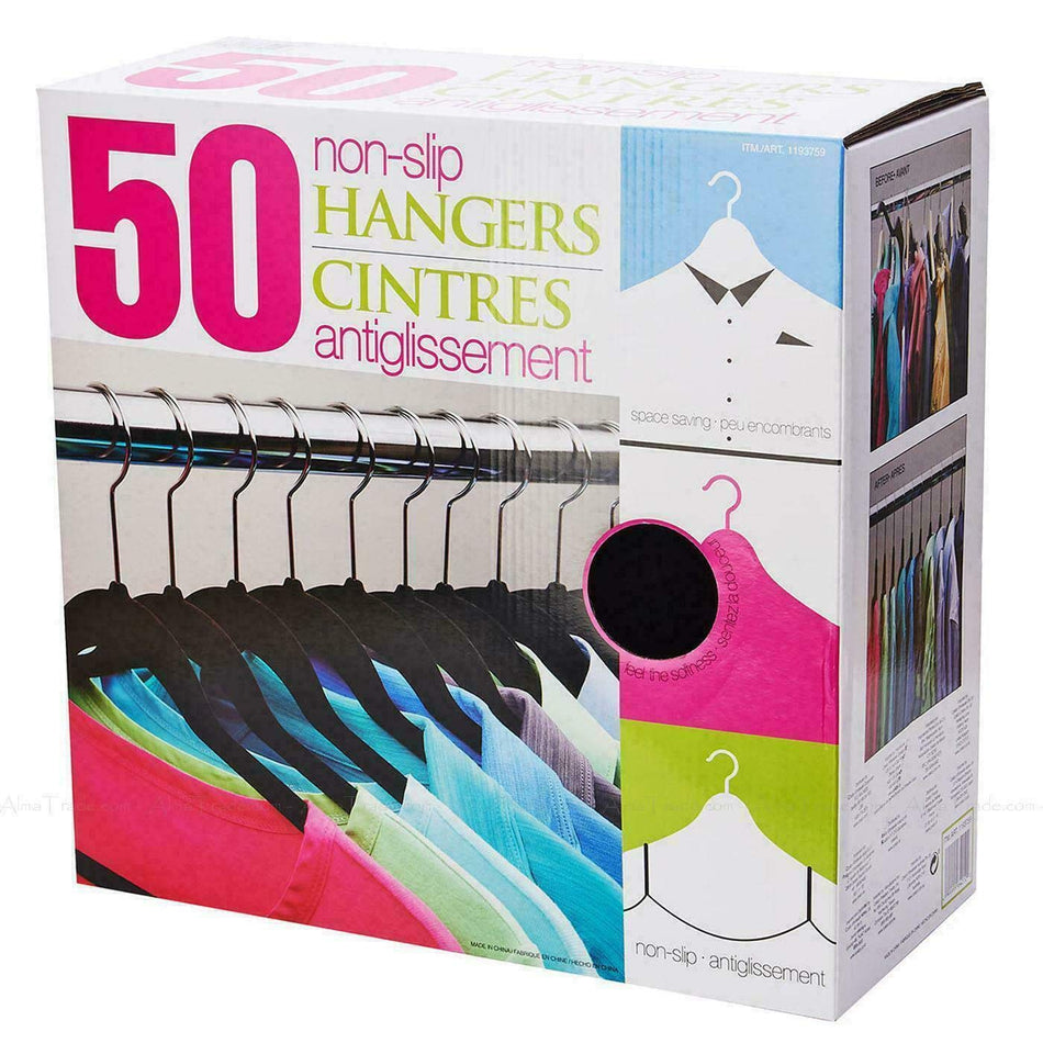 Standby Flocked Hangers Non Slip Flocked Set of 50