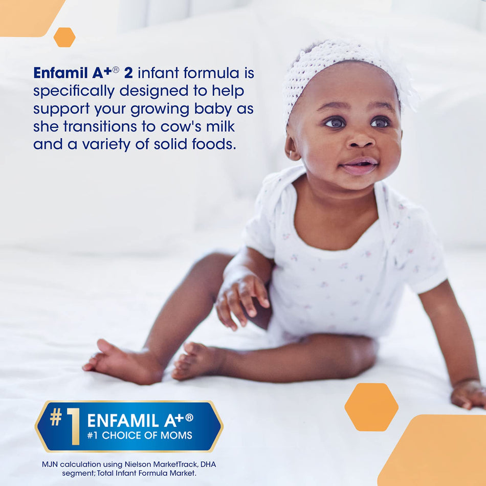 Enfamil A+ 2, Baby Formula, Designed for 6-18 month olds, Contains DHA – an important building block of the brain, Value Pack, Powder Refill, 992g, Pack of 4