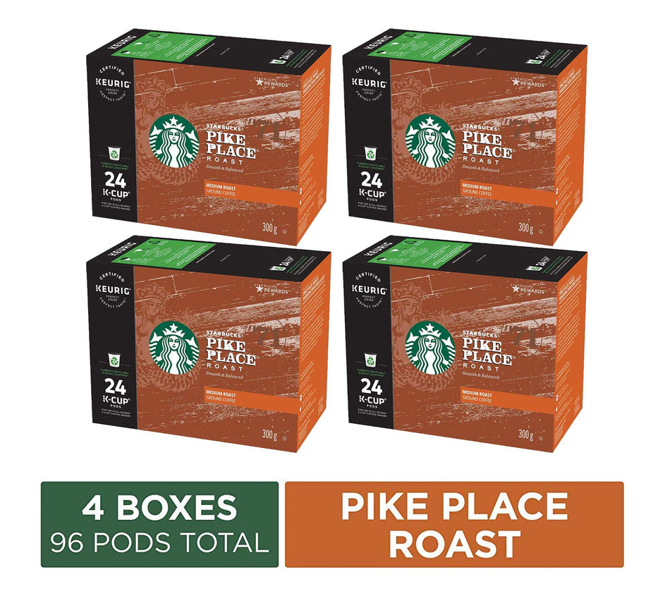 Starbucks Pike Place Roast, K-Cup Pack for Keurig Brewers, 96-Count, Pike Place, 96 Count