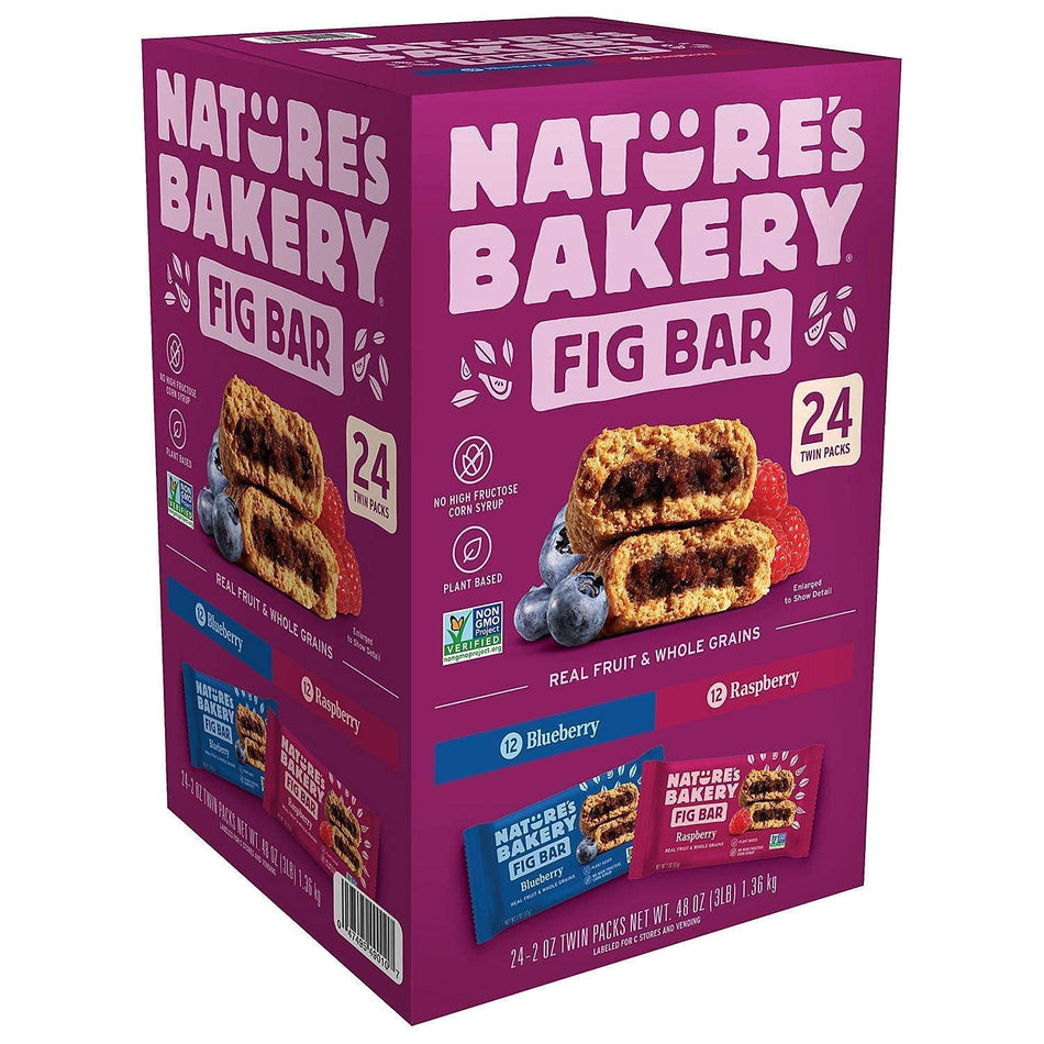 3 set of 48 Count 48 Count Gourmet Kitchn Natures Bakery Whole Wheat Fig Bars - 2 Twin Pack Boxes, 48 Bars (24 Blueberry, 24 Raspberry Each) - Healthy Snacks - Vegan, Non-GMO