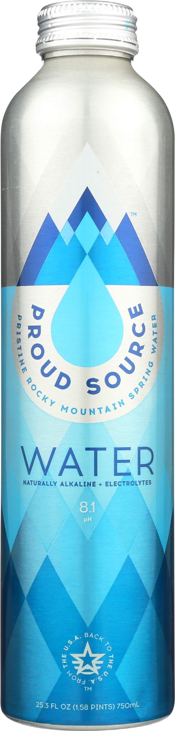 Proud Source Water, Spring Water Naturally Alkaline Electrolytes, 25.3 Fl Oz