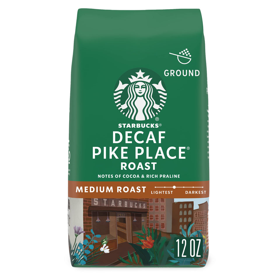 Starbucks Decaf Ground Coffee - Pike Place Roast - 100% Arabica - 1 bag (12 oz.)