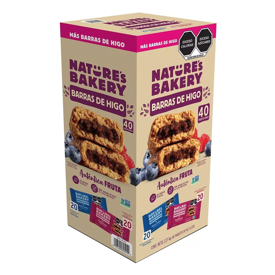 Nature´s Bakery – Whole Wheat Fig Bar Twin packs, 20 Pack Blueberry Flavor and 20 Pack Raspberry Flavor, with Real Fruit, Non–GMO (40 Pack/5LbTotal)