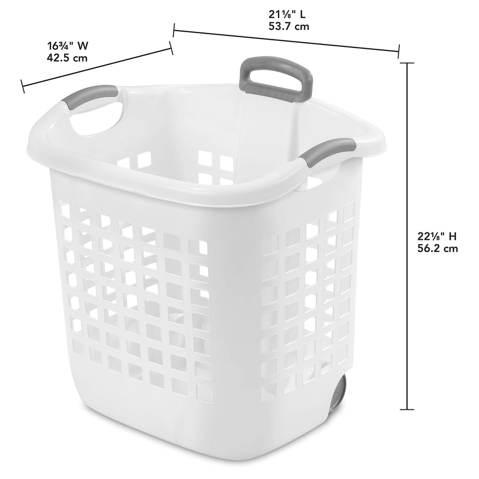 Sterilite 12248004 Laundry Basket, 62 L, White, Pack of 4