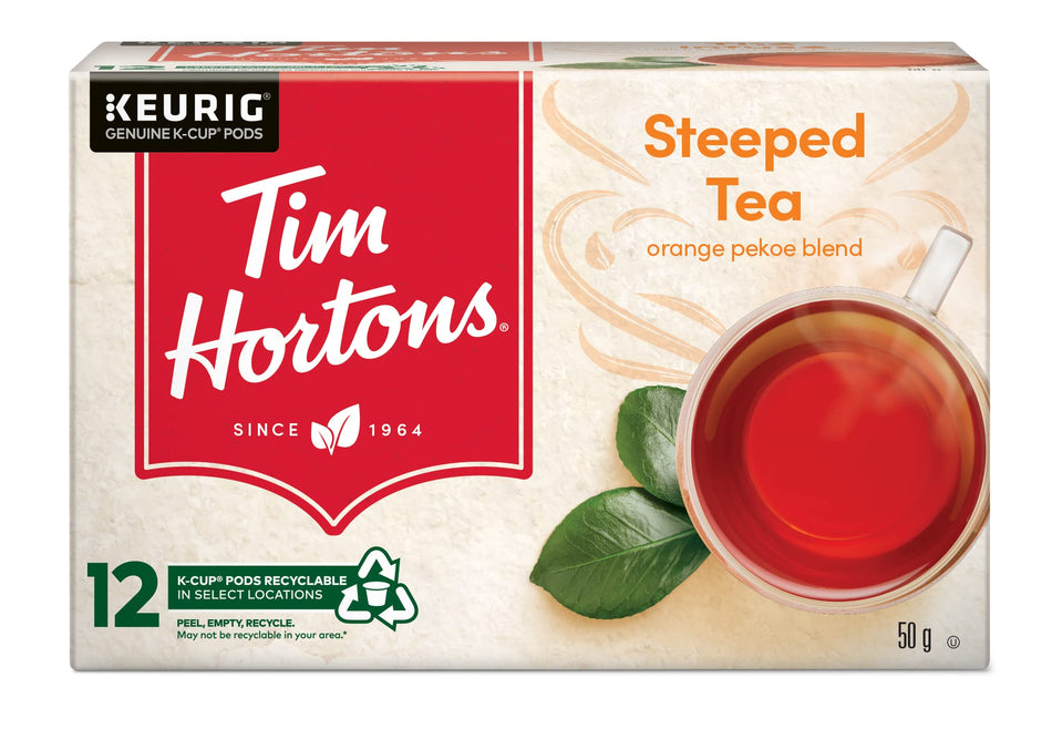 Tim Hortons Steeped Orange Pekoe Tea, Single Serve Keurig K-Cup Pods, 72 Count