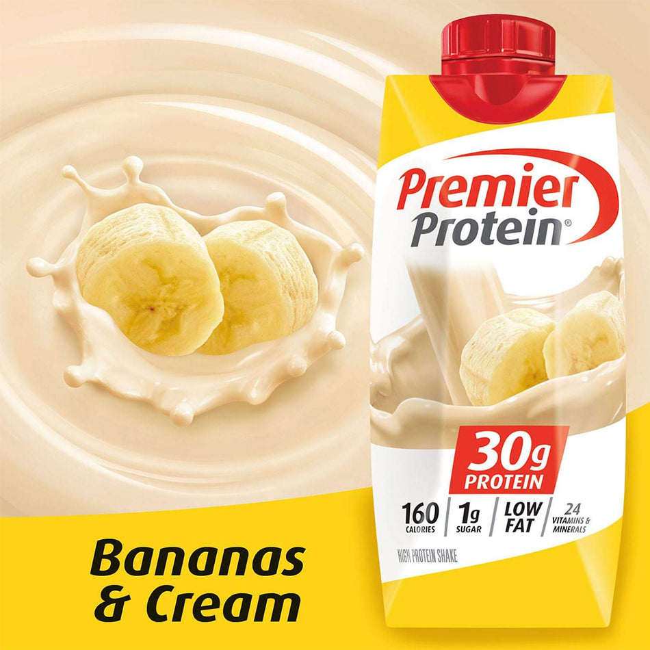 Premier Protein high Protein Shake, Bananas & Cream (11 Fl. Oz., 12 Pack), 132 Oz, 132 Ounces