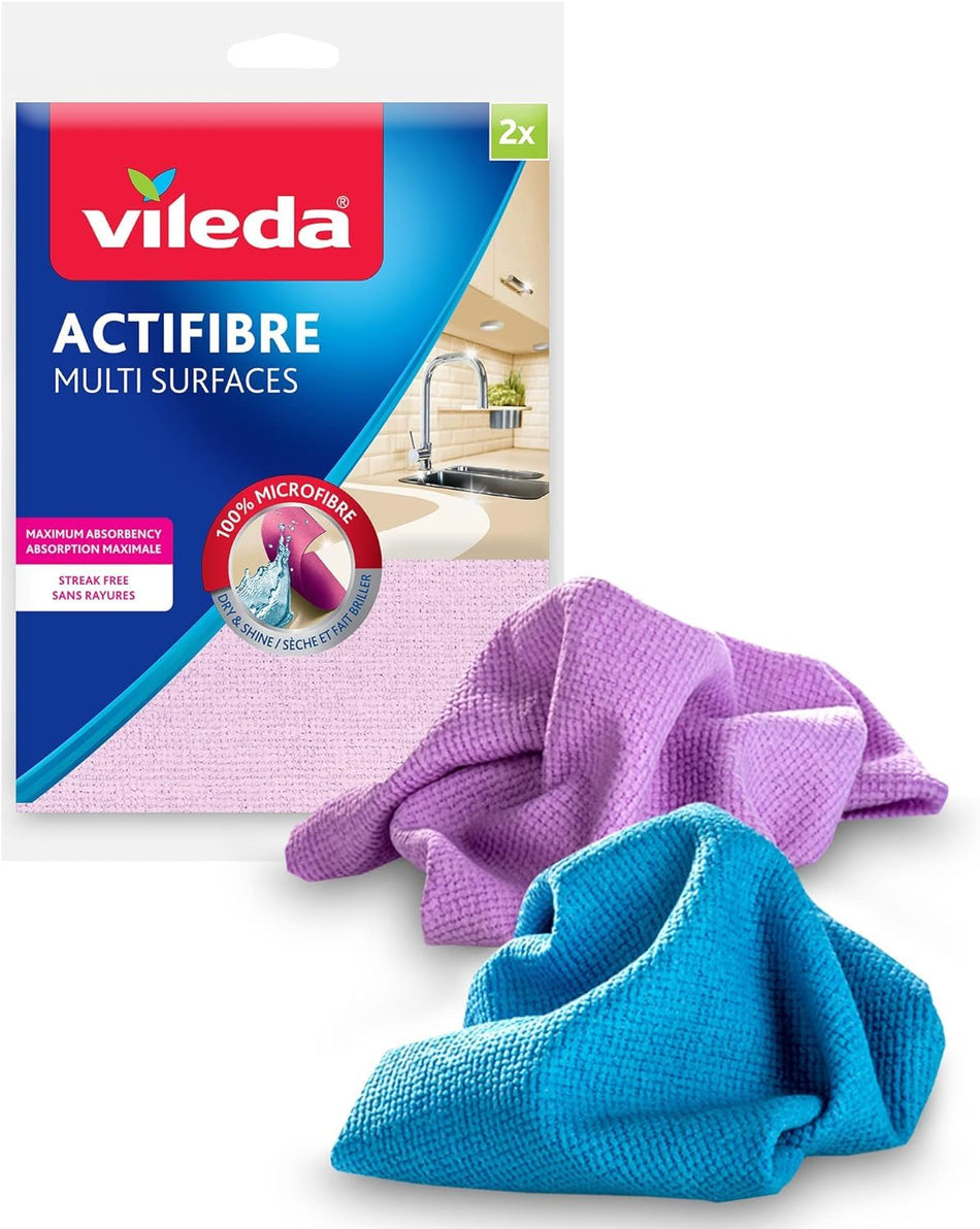 Vileda 150710 Actifibre Multi-Surface Cloth, 2 cloths (Pack of 12)