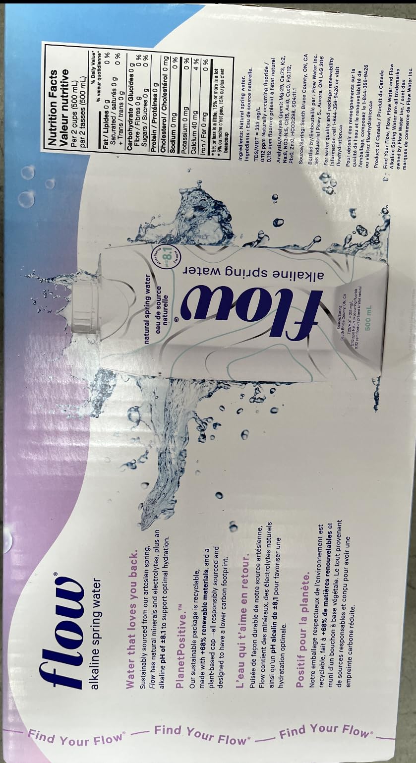 FLOW ALKALINE SPRING WATER 18 X 500ML