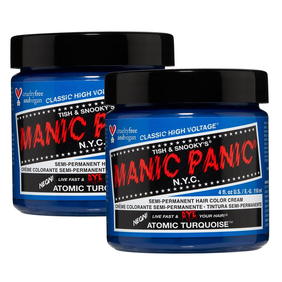 Manic Panic Semi-Permanent Hair Color 4 Ounce (Pack of 2) (Atomic Turquoise)