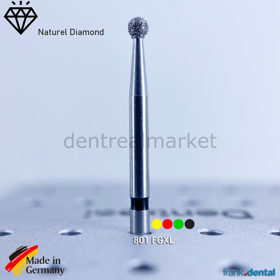 Dental Natural Diamond Bur - 801L Dental Burs - For Turbine - 5 Pcs
