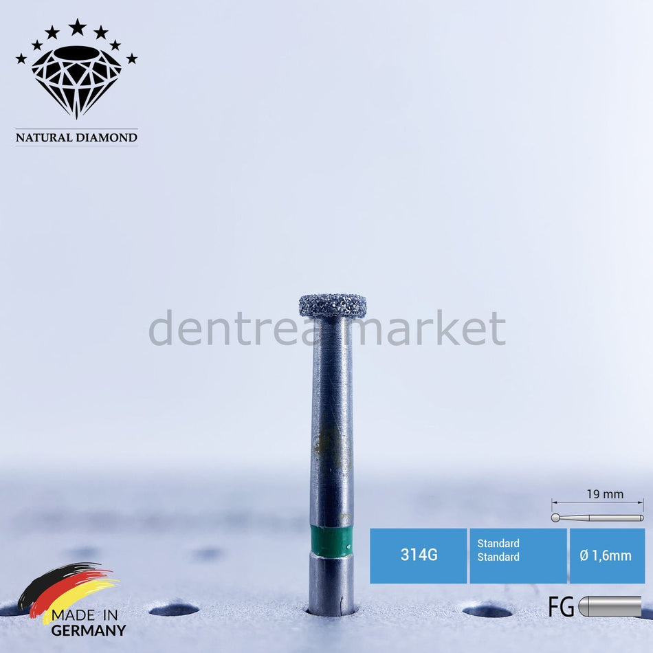 Dental Natural Diamond Bur - 815 Wheel Dental Burs -5 Pcs - For Air Turbine