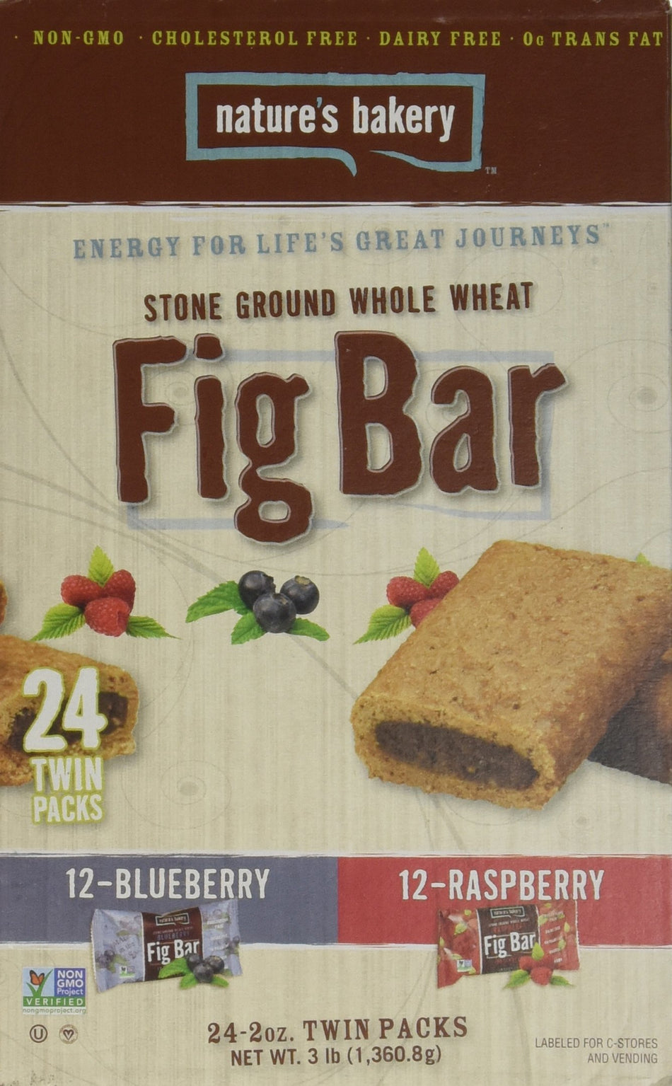 Nature's Bakery Stone Ground Whole Wheat Fig Bar 24 Twin Packs 24-2oz