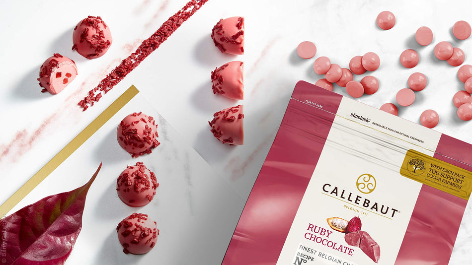 Callebaut Ruby Chocolate Easimelt Callets Pink Finest Belgian Chocolate 2.5Kg