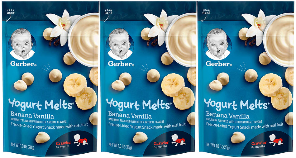 Gerber Yogurt Melts Baby Snack, Banana Vanilla, 1 Ounce (Pack of 3)