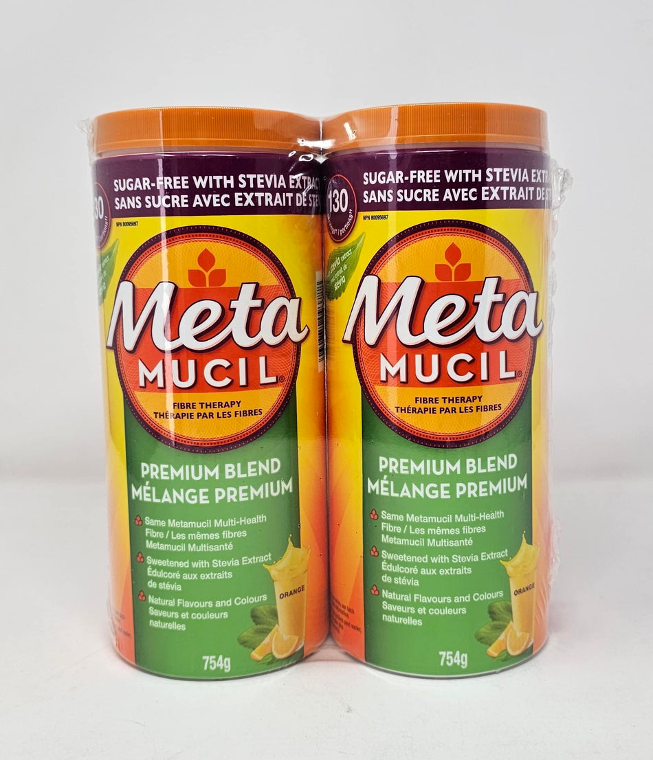 Metamucil Premium Blend Fibre Therapy - Sugar Free with Stevia Extract, Natural Flavours & Colors - 130 Servings (2)