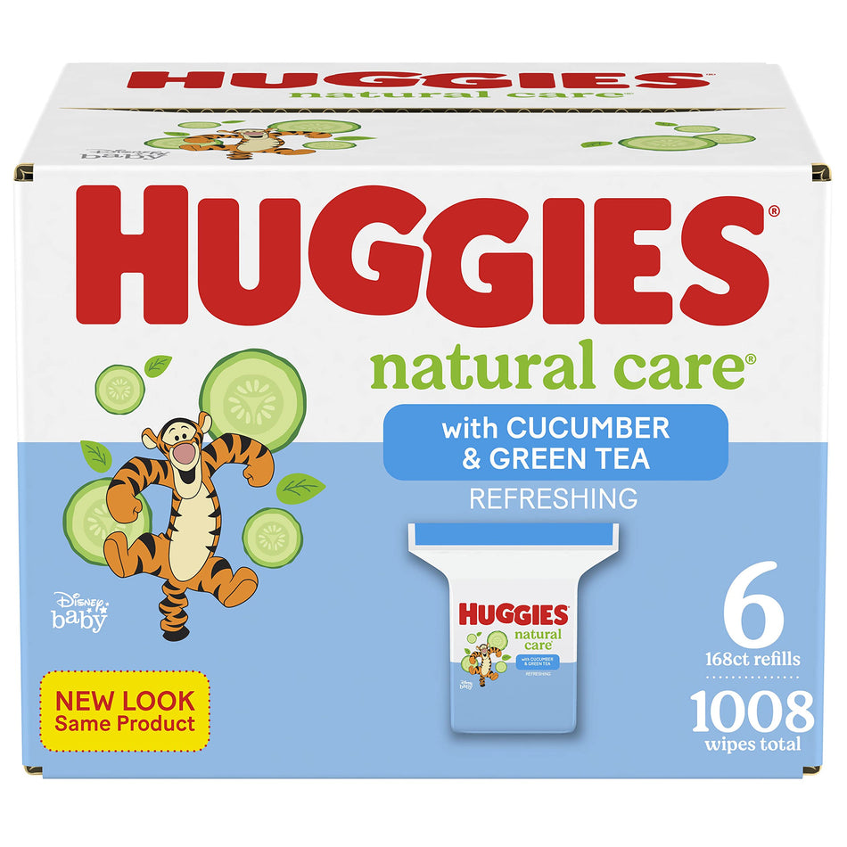 Baby Wipes, Huggies Natural Care Refreshing, SCENTED, Hypoallergenic, 6 Refill Packs, 1008 Count