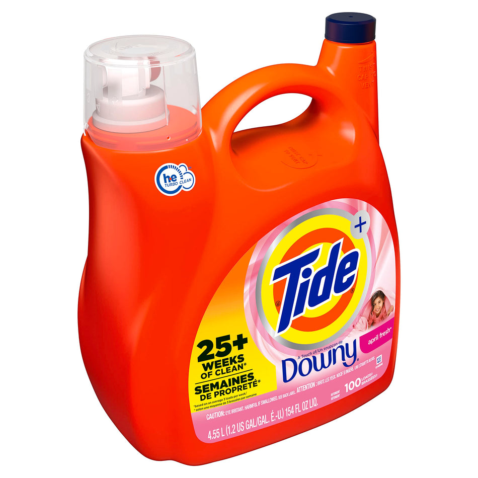 Tide Liquid Laundry Detergent With A Touch of Downy, April Fresh, 100 Loads 154 Fl Oz