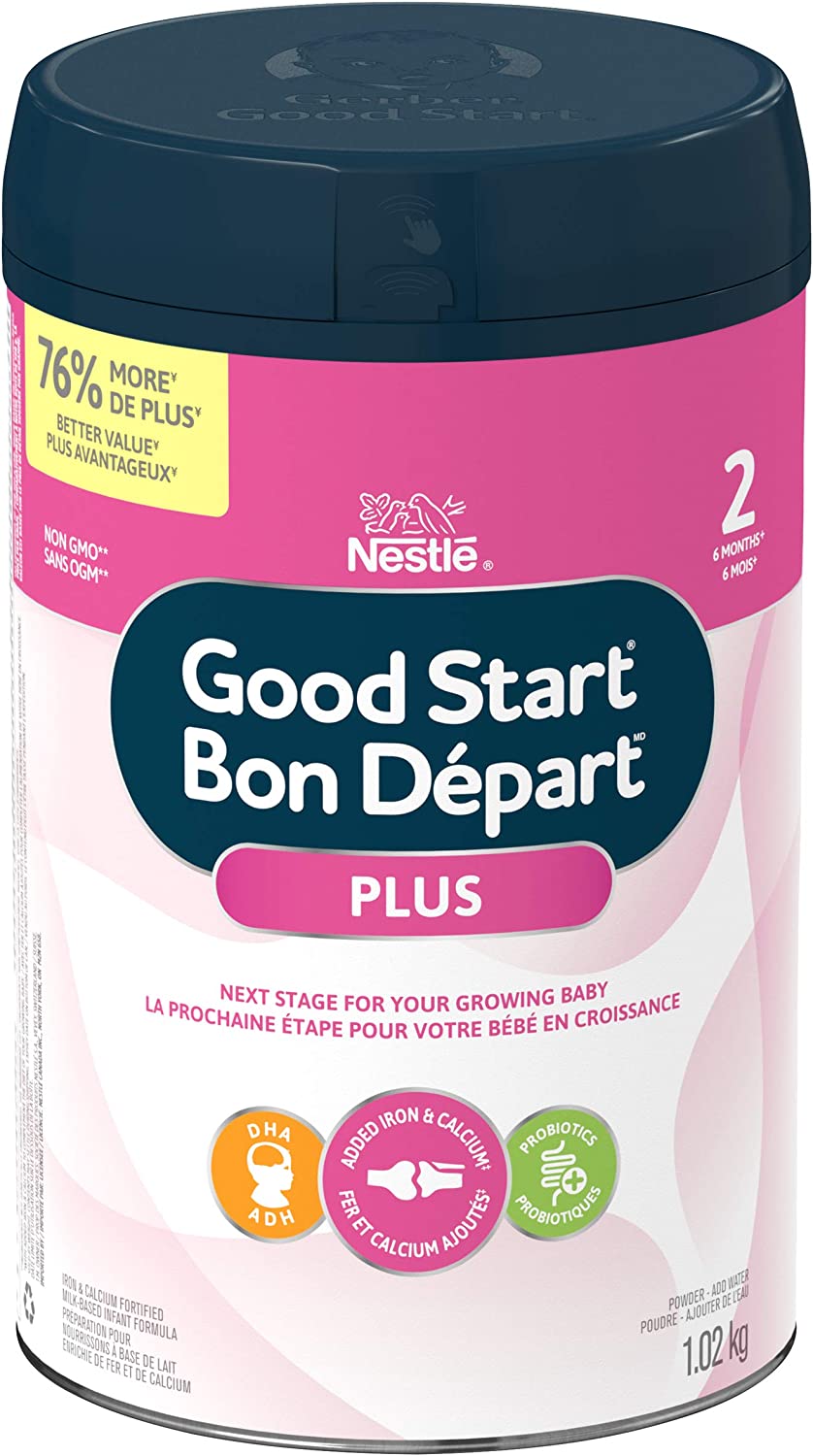 NESTLÉ Good Start Plus 2 Baby Formula, Powder, 6+ Months, 1.02 Kg, 4 Count