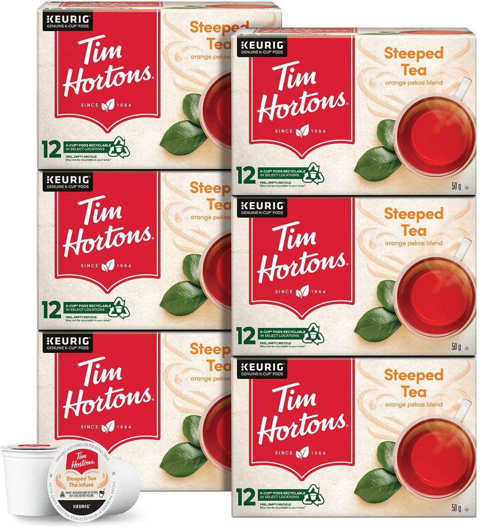 Tim Hortons Steeped Orange Pekoe Tea, Single Serve Keurig K-Cup Pods, 72 Count