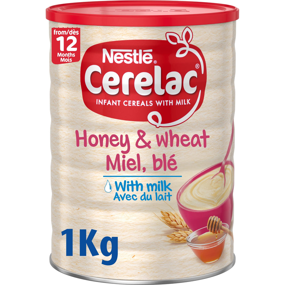 Nestle Cerelac Honey & Wheat - from 12 Months - 1KG Made in Europe - Packaging May Vary