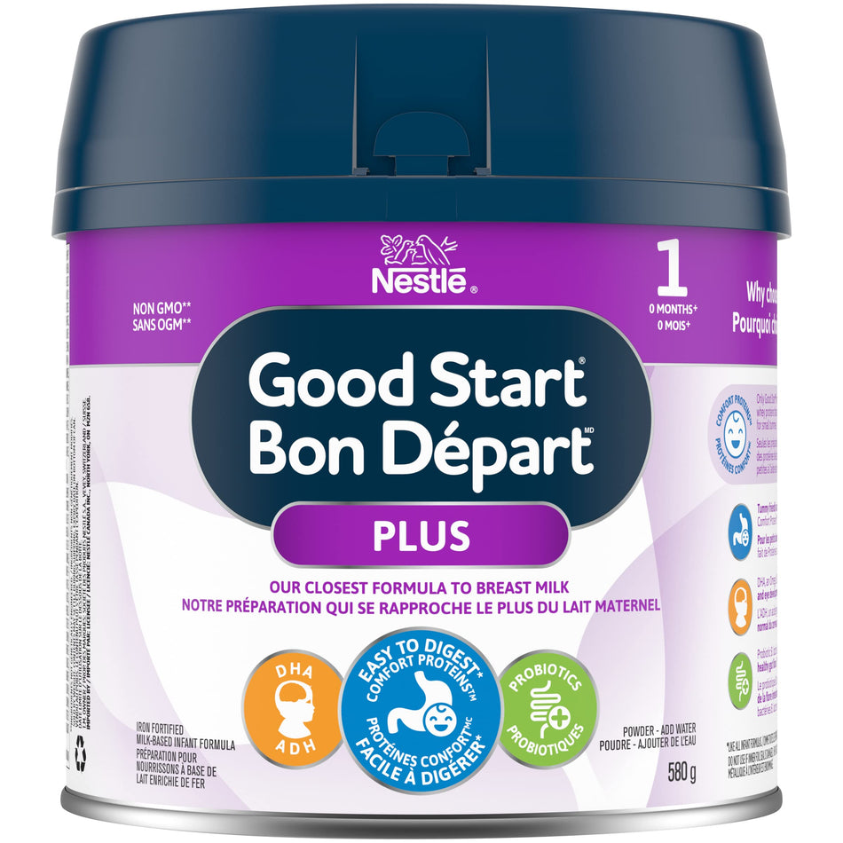 NESTLÉ GOOD START PLUS 1 Baby Formula, Powder, 0+ months, Probiotic B. lactis For Gut Health & Immune Support, DHA For Brain Development, 580g, Packaging May Vary