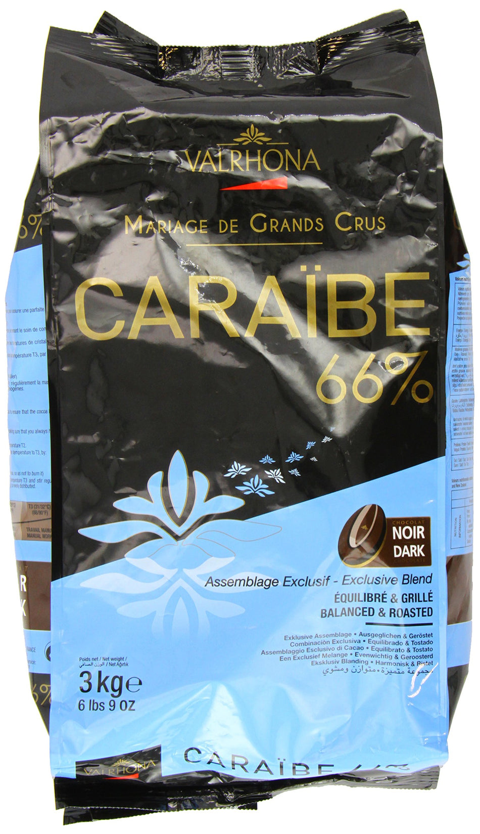 Valrhona Caraibe 66 Percent Chocolate Beans Bag 3 Kg