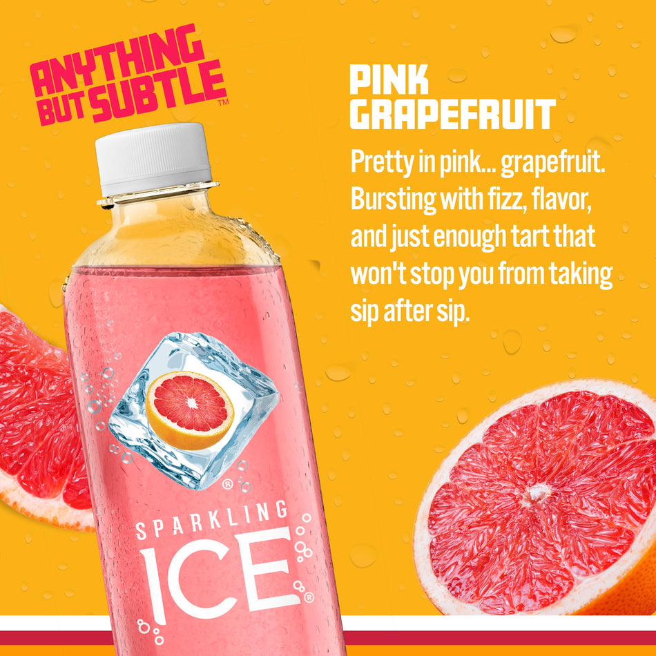 Sparkling ICE Spring Water, Pink Grapefruit, 17-Ounce Bottles (Pack of 12)