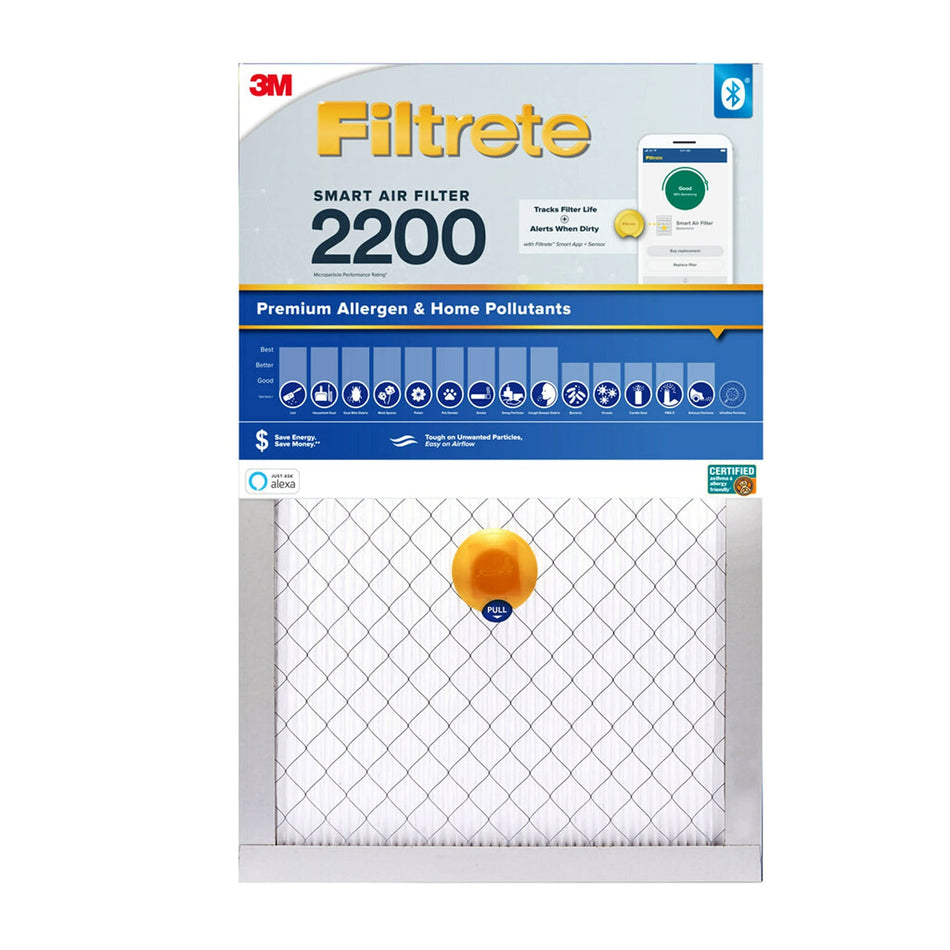 Filtrete 20x25x1 Smart Air Filter, MPR 2200 MERV 13, 1-Inch Premium Allergen & Home Pollutant Air Filters for AC and Furnace, 2 Filters