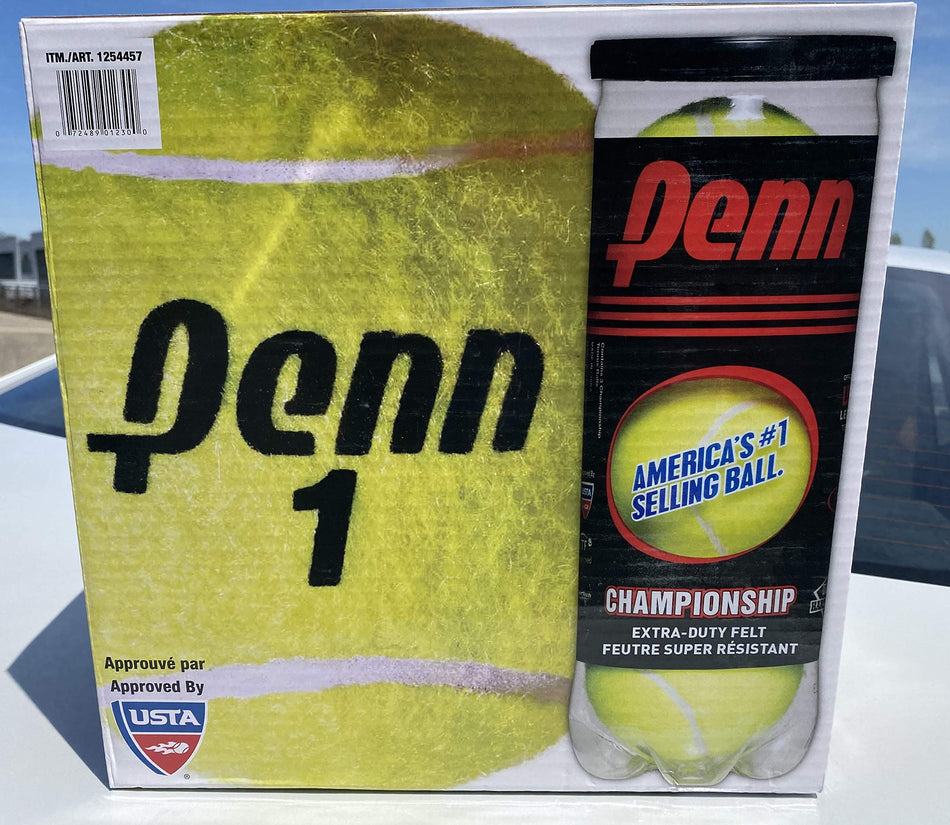 NEW 2020 Penn Championship Tennis Ball, 48 Balls, 16 Cans ! AMERICA'S #1 SELLING BALL, Official Ball of USTA Leagues ! PENN PERFORMANCE BALLS GOOD FOR ALL COURTS, LASTING DURABILITY ! EXTRA-DUTY FELT !