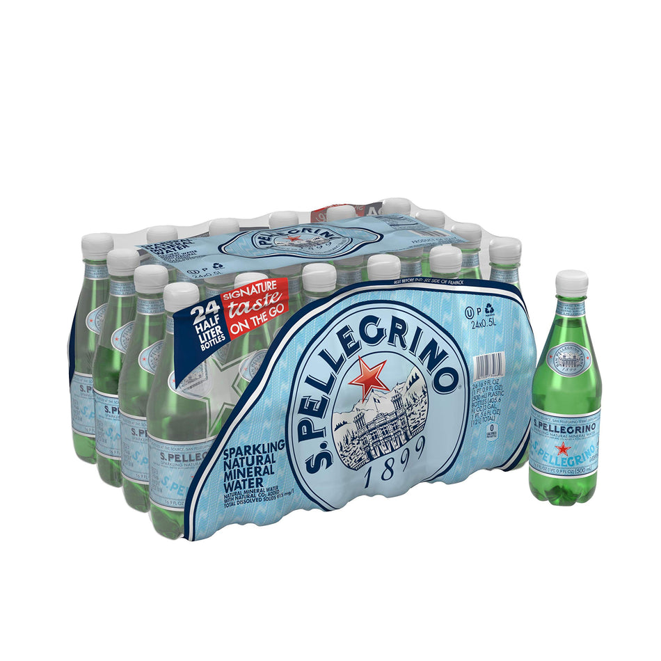 S. PELLEGRINO Sparkling Carbonated Water – 24x500 mL Bottles