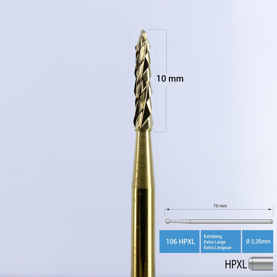 Titanium Coated Carbide Lindemann Bone Cutter - 166A HPXL