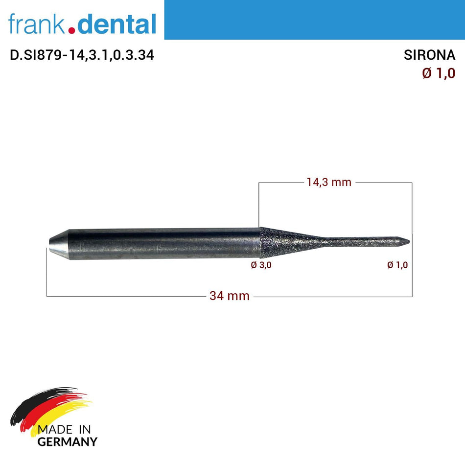 SIRONA Diamond Cad Cam Drill 1.0 mm